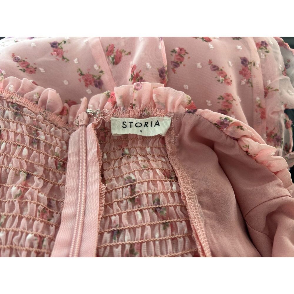 Storia Pink Ruffle Mini Dress - Picture 2 of 7